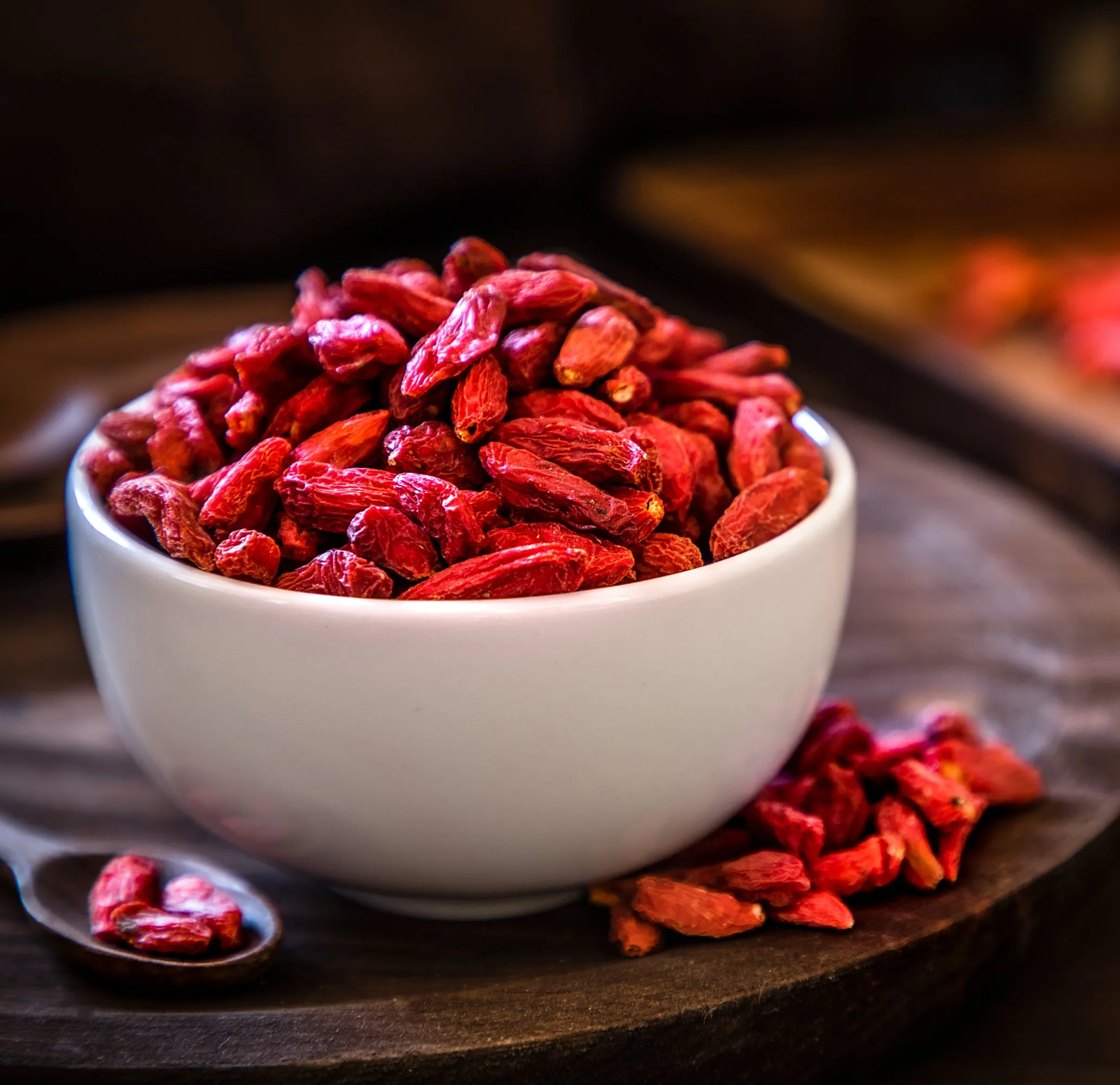 Bowl of dried organic goji berries